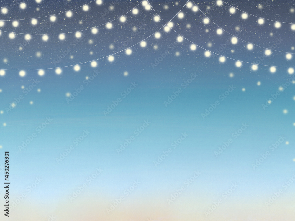 光りのガーランド　夜明けみたいな明るい空