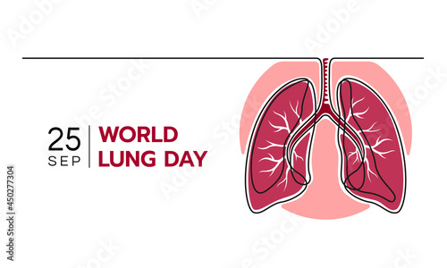 world lung day - abstract one line drawing human lung sign in circle vector design