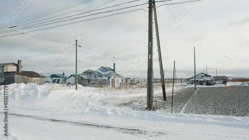 雪が積もった北海道の近所