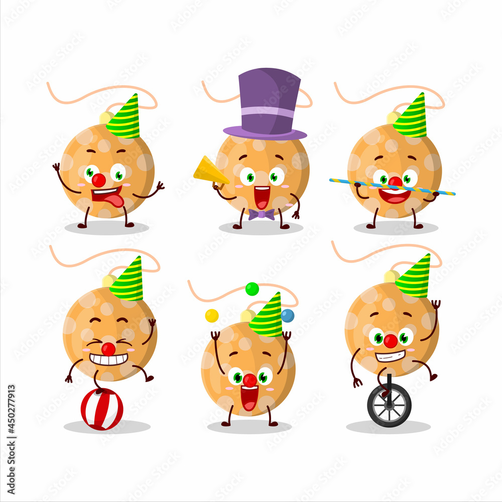 Cartoon character of christmas lights orange with various circus shows Cartoon character of christmas lights orange with various circus shows