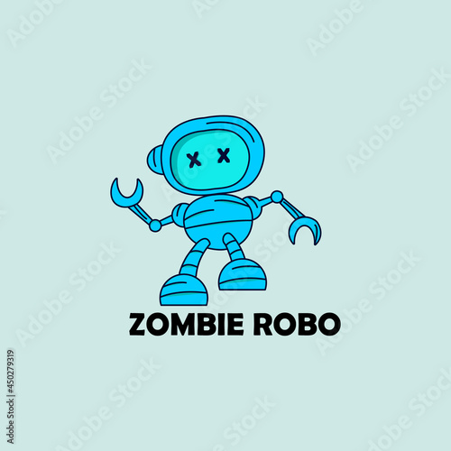 illustration vector graphic of zombie robot is great for kids clothes logos and game apps