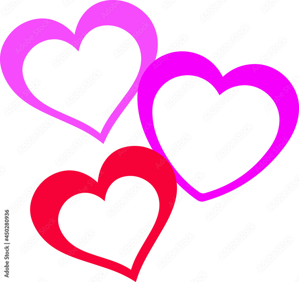 Collection of vector shapes of hearts in many different styles on a white background. Collection of vector shapes of hearts in many different styles on a white background.