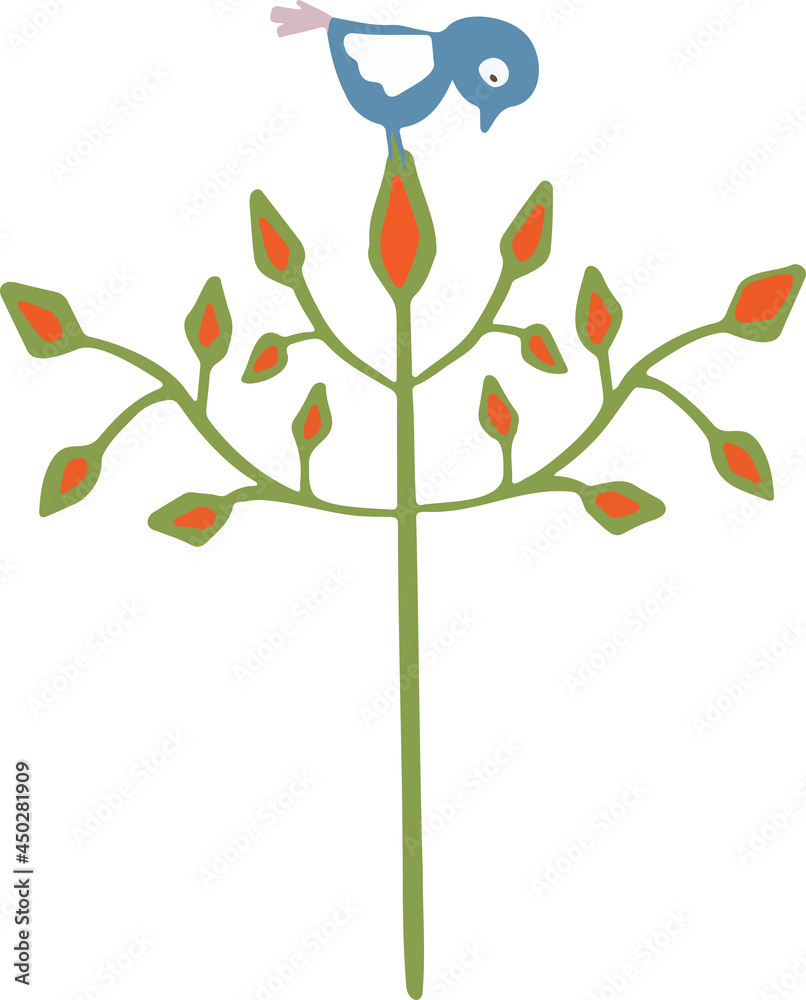 fairytale tree in cartoon style plant vector illustration