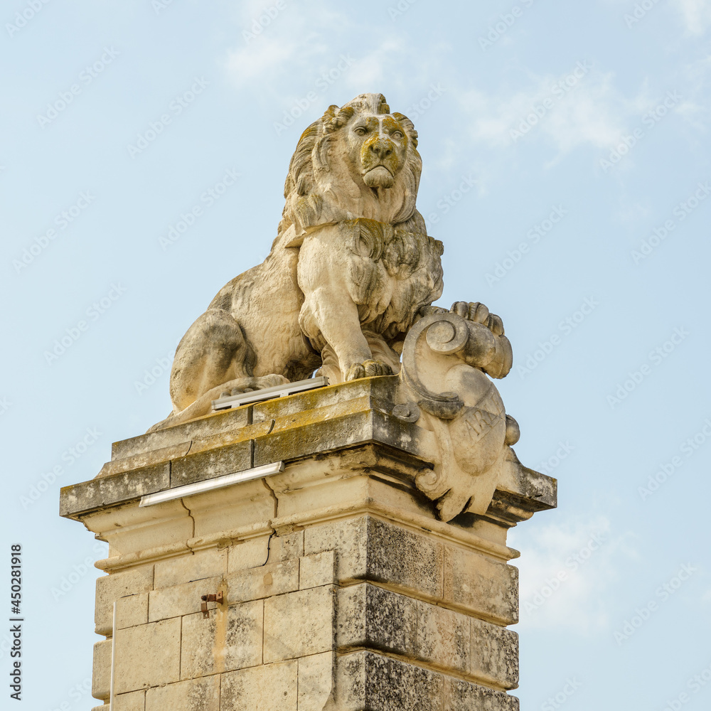 lion statue at Arles France