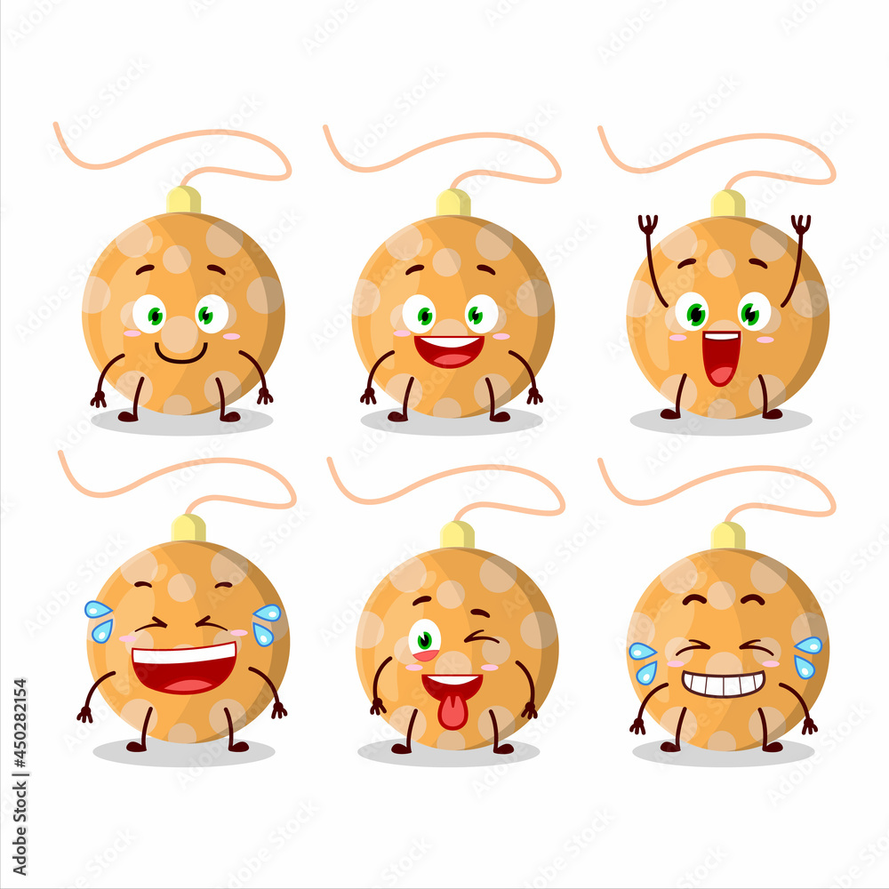 Cartoon character of christmas lights orange with smile expression