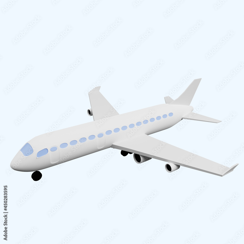 3d illustration simple icon transportation planes