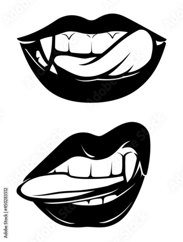 Vampire Sexy Lips and Playful Licking Tongue