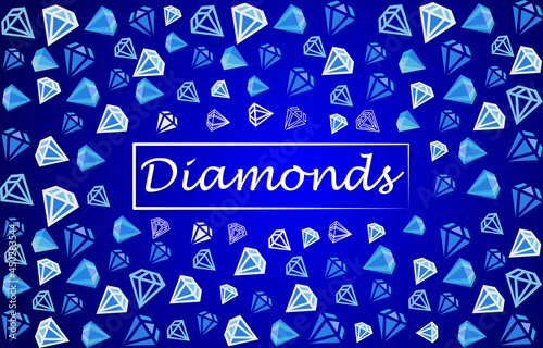 Banner with colored vector diamonds.