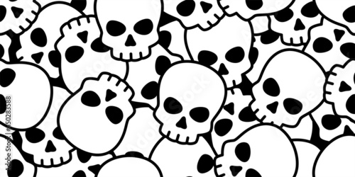 skull Halloween seamless pattern vector diamond crossbone ghost pirate icon cartoon doodle repeat wallpaper tile background doodle scarf isolated illustration design