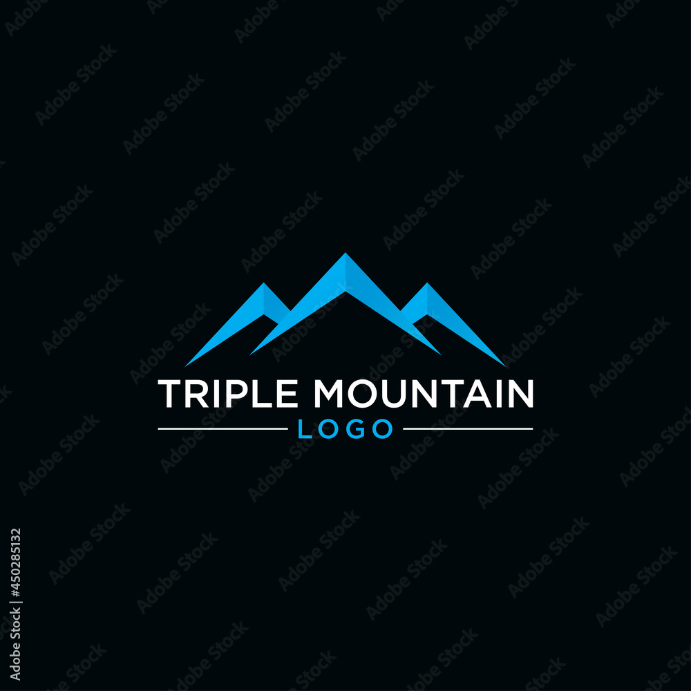 TRIPLE MOUNTAIN LOGO DESIGN VECTOR