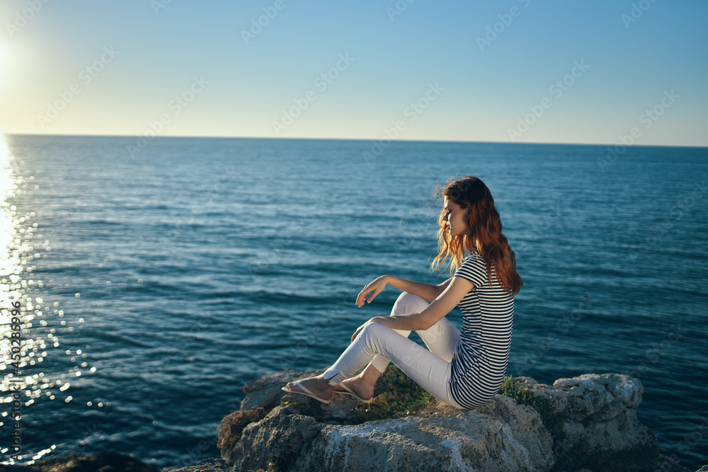 woman outdoors want nature ocean landscape summer