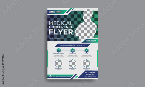 Medical flyer template design vector