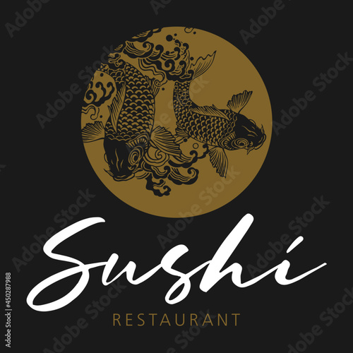 logo sushi bar restaurant japonais asiatique