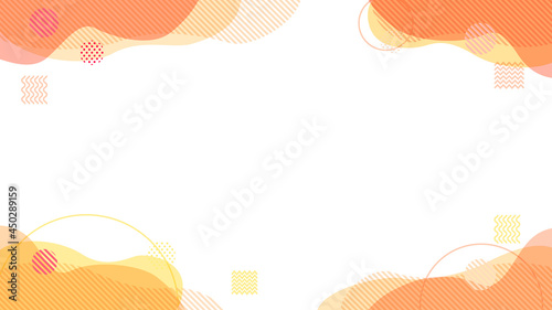 オレンジ色抽象幾何学曲線フレーム背景