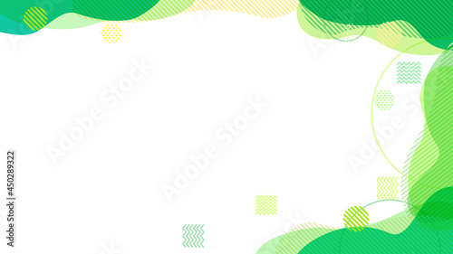 緑色抽象幾何学曲線フレーム背景