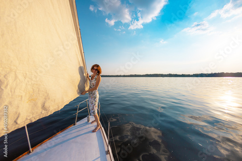 travel on a yacht. © zhukovvvlad