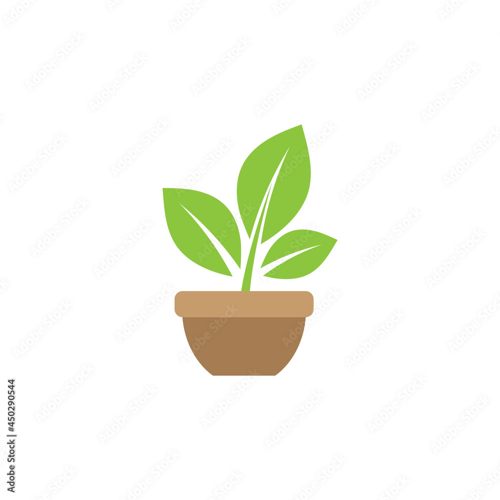 Plant pot icon design illustration template Plant pot icon design illustration template