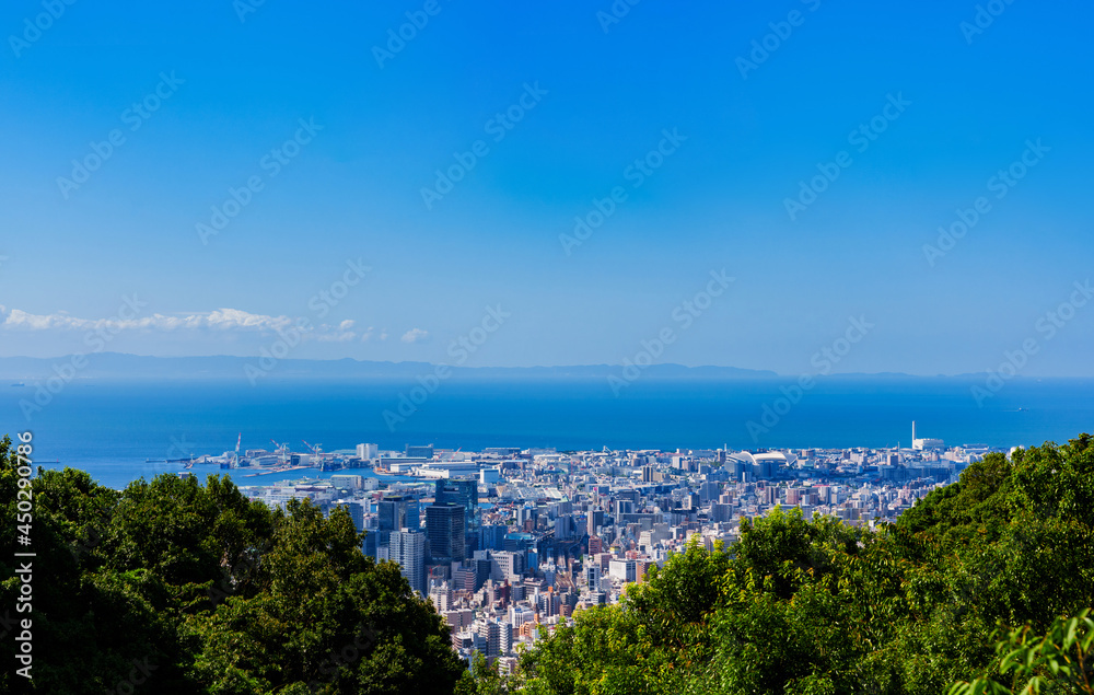 landscape of Kobe city panorama view