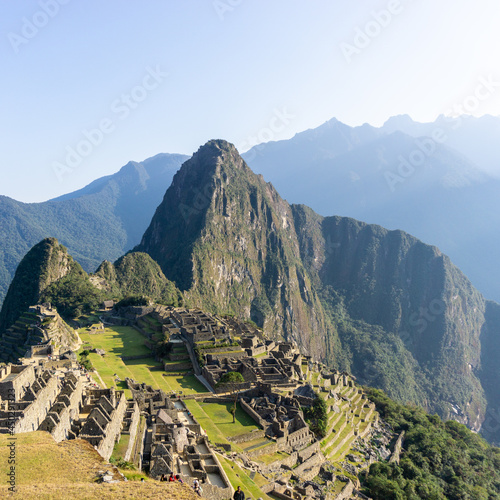 Mysterious landscape of Machu Picchu. Machu Picchu is an ancient fortified city of the Inca civilization in Peru.