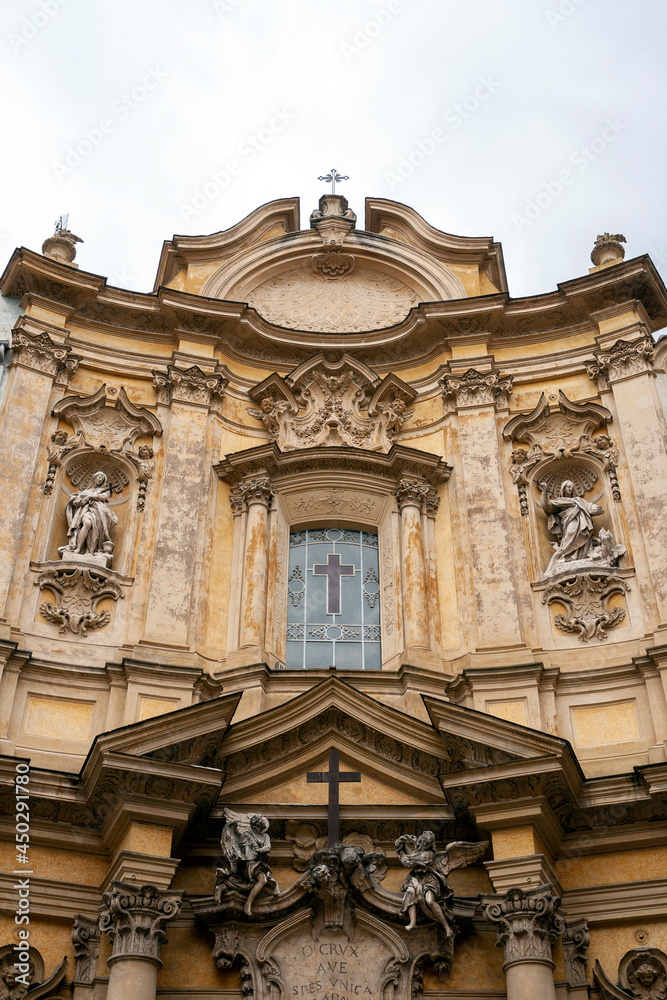 Facade of the Santa Maria Maddalena church in Rome