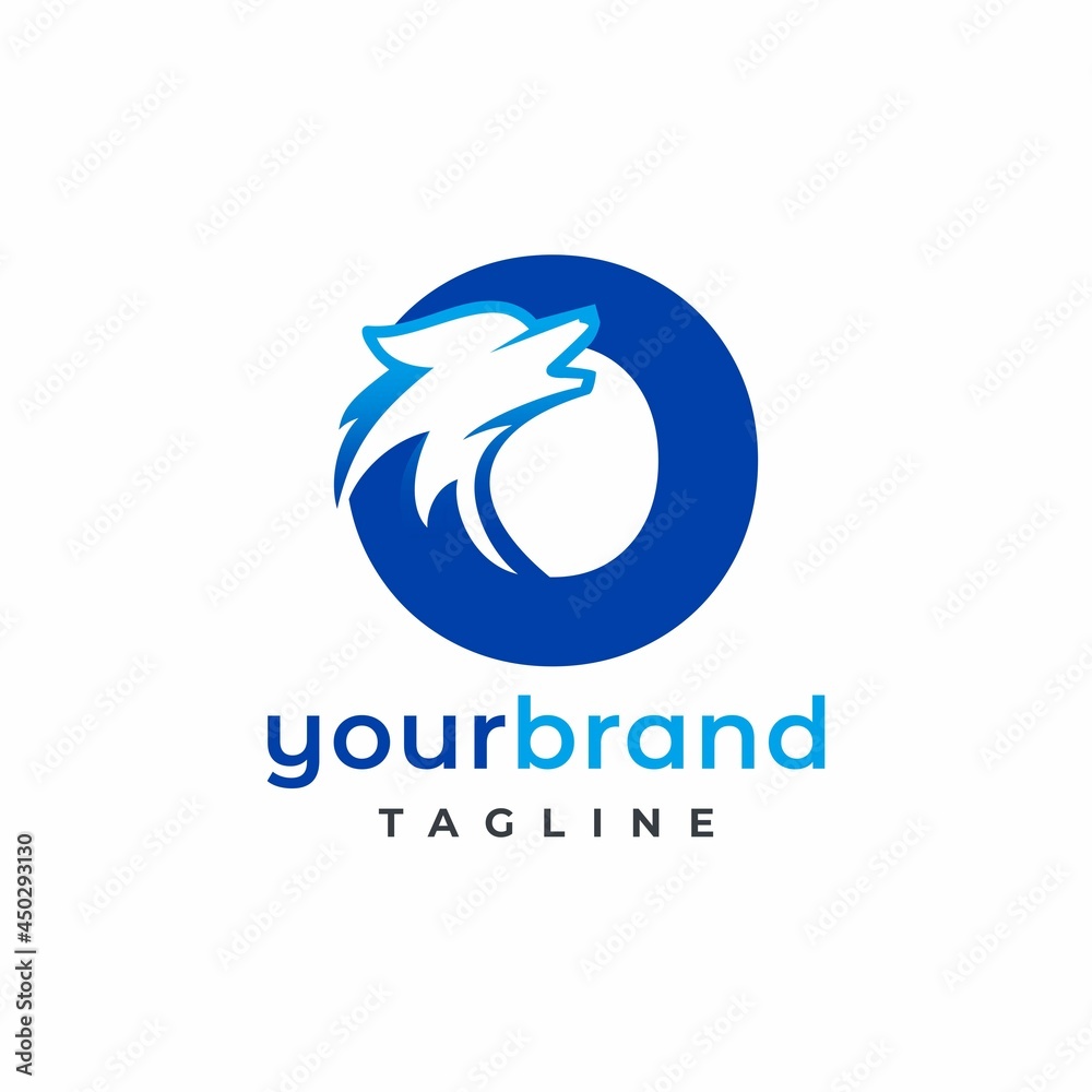 Letter O Wolf Logo Design Vector , Initial Gaming Logo Letter O Wolf Logo Design Vector , Initial Gaming Logo