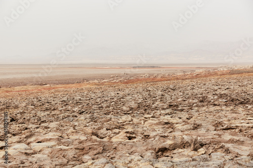 Landscape photograph of salt plains, danakil depression, ethiopia