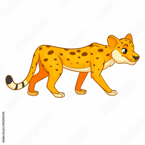 Animal character funny cheetah in cartoon style. Children s illustration.