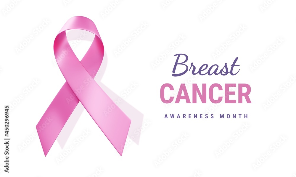 3d illustration of Pink Realistic Ribbon with curl. Symbol of Breast Cancer Awareness Month Campaign with Text on White Color Background 3d illustration of Pink Realistic Ribbon with curl. Symbol of Breast Cancer Awareness Month Campaign with Text on White Color Background