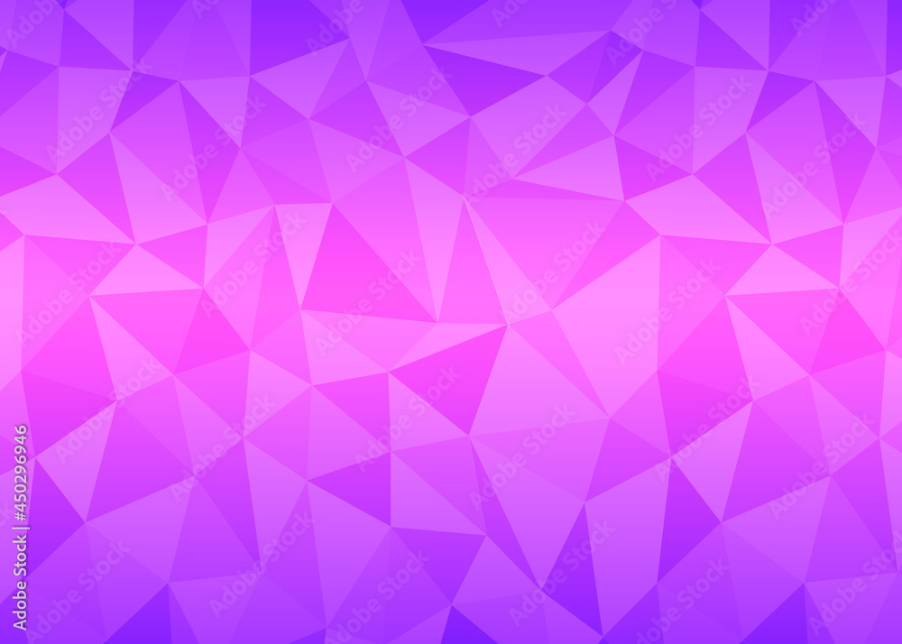 Pink Low Poly Abstract Geometric Dynamic Textured. Polygon Banner Background. Sea Water Colorful Shape Composition.