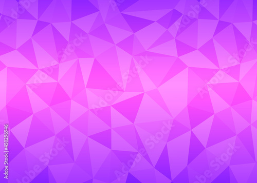 Pink Low Poly Abstract Geometric Dynamic Textured. Polygon Banner Background. Sea Water Colorful Shape Composition.
