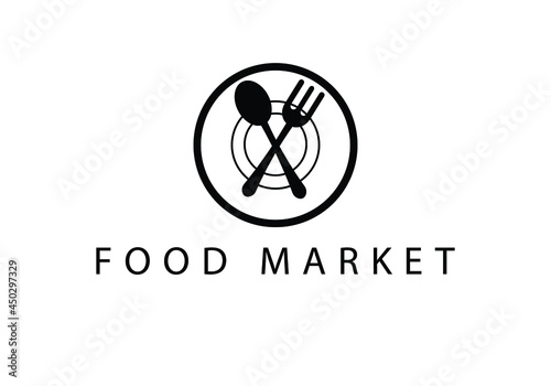 fork spoon plate vector icon template