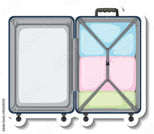 Top view of the opened suitcase