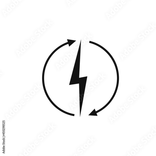 Free Download Renewable energy icon, graphic design template, lightning bolt, vector illustration - GFXLoad