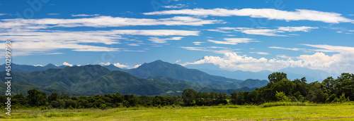 (山梨県ｰ風景パノラマ)清里の牧場から見る風景１