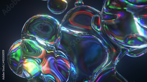 Abstract Liquid Glass Chromatic Aberrations 3D rendered Background