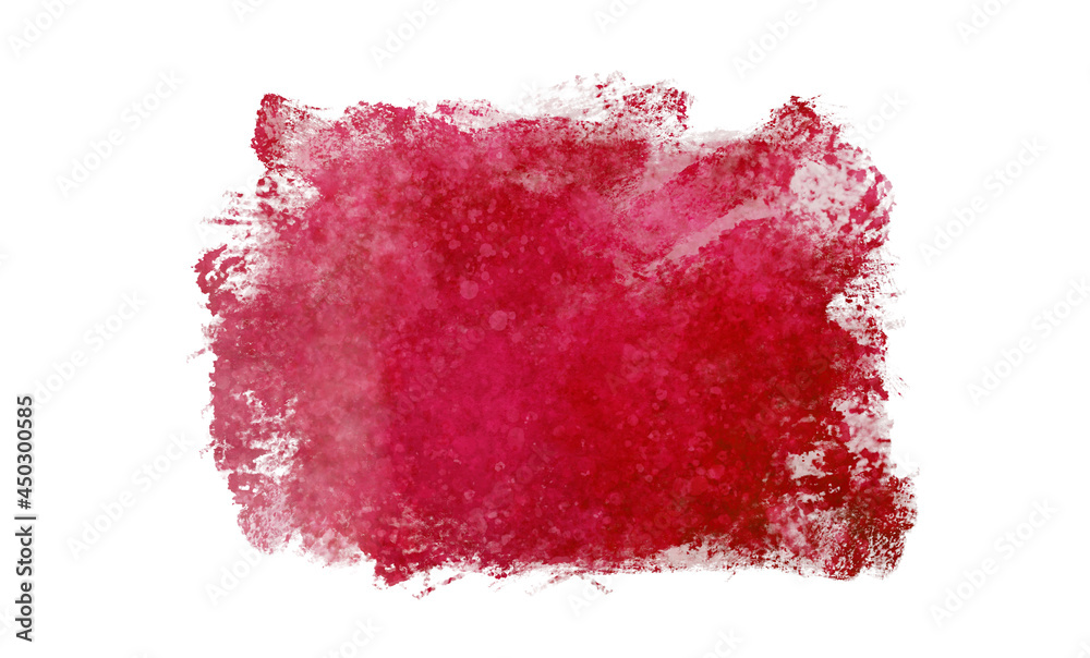 赤の水彩の筆の跡