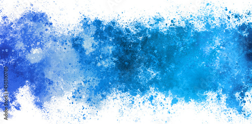 青の手描きグラデーション水彩背景素材 