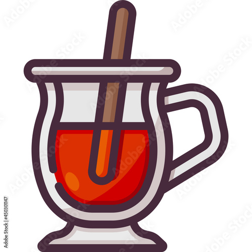 mulled wine line icon