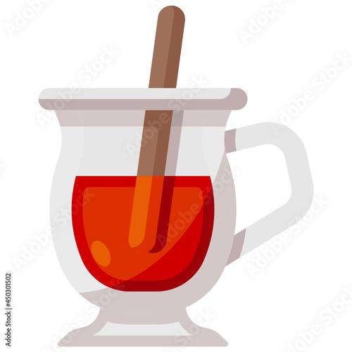 mulled wine flat icon
