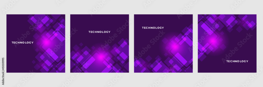 Social media post template with abstract technology and game background. Vector illustration for cover, banner, poster, web, and packaging