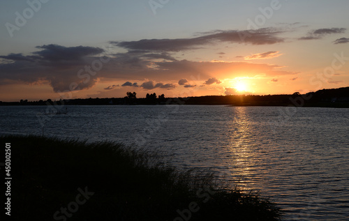 Abend bei Mursewiek, Ruegen; Blick nach Ummanz