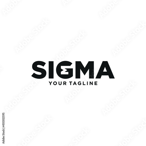 Sigma symbol and logo design. Vector illustration.