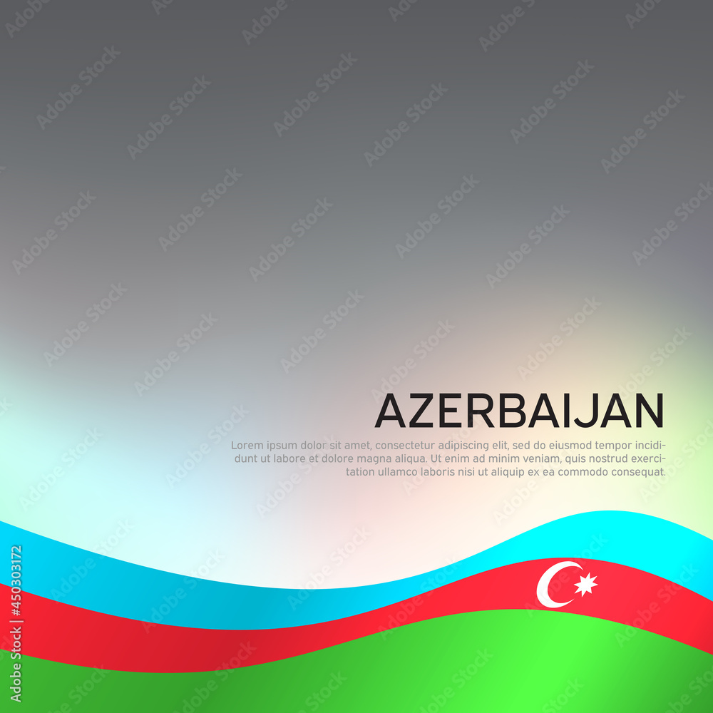 Abstract waving azerbaijan flag. Creative background for design of patriotic holiday card. Azerbaijan national poster. State azerbaijani patriotic cover, flyer. Vector tricolor design