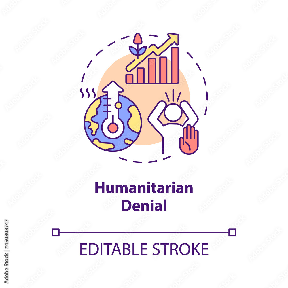 Humanitarian denial concept icon. Increased frequency of heatwaves. Productive farming in the temperate abstract idea thin line illustration. Vector isolated outline color drawing. Editable stroke