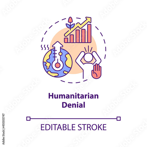 Humanitarian denial concept icon. Increased frequency of heatwaves. Productive farming in the temperate abstract idea thin line illustration. Vector isolated outline color drawing. Editable stroke