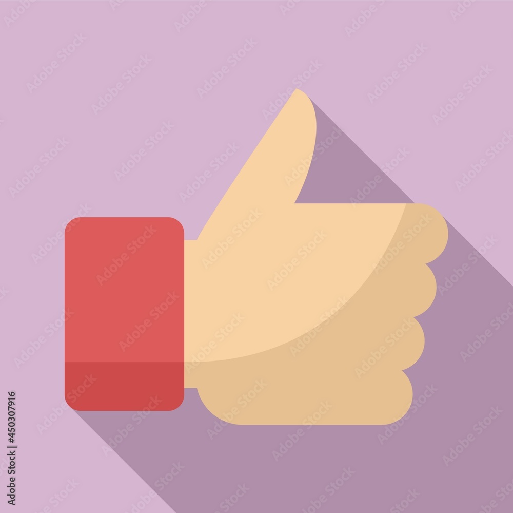 Quality thumb up icon flat vector. Best hand