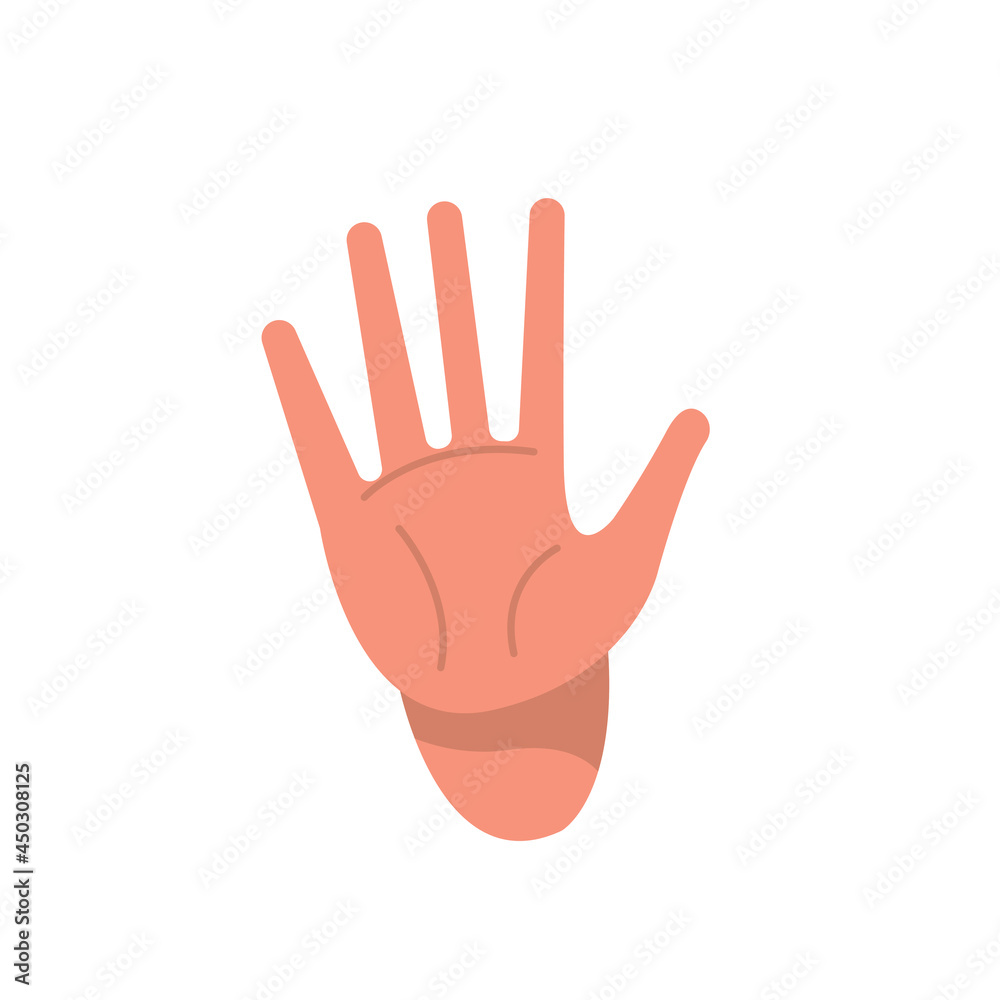cartoon hand showing the five fingers illustration