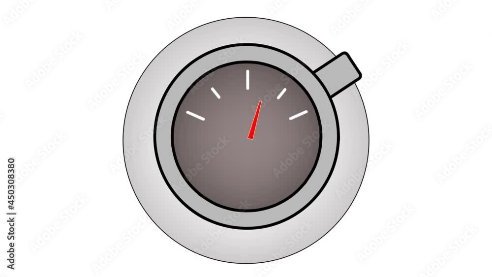coffee cup speedometer. changing the speed in a cup of coffee. video illustration. coffee cup speedometer. changing the speed in a cup of coffee. video illustration.