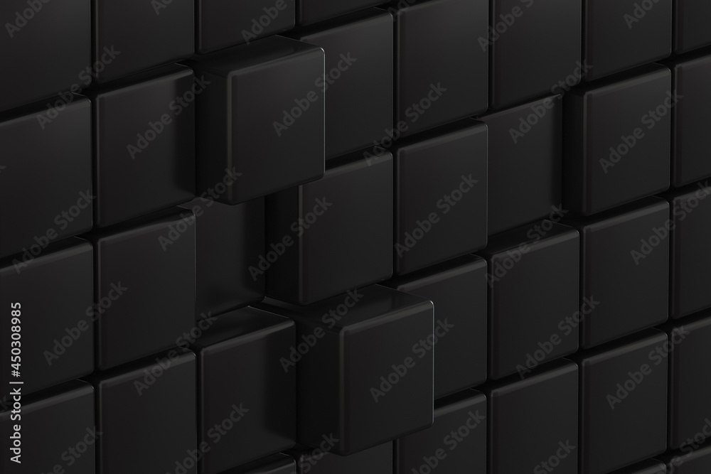 dark gray geometric background cubes 3d rendering