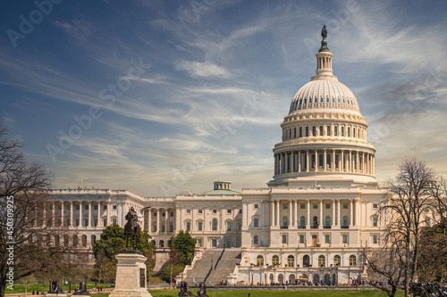 Outdoor view of US Capitol in Washington DC, USA